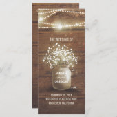Gipskraut Mason Jar Rustic Hochzeitsprogramme Programm (Vorne/Hinten)
