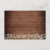 Gipskraut Mason Jar Rustic Wedding Details Begleitkarte (Rückseite)