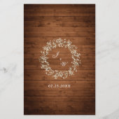 Gipskraut Mason Jar Rustic Wedding Dinner Menü (Rückseite)