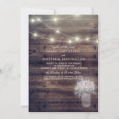 Gipskraut Mason Jar Rustic Wedding Einladung (Vorderseite)