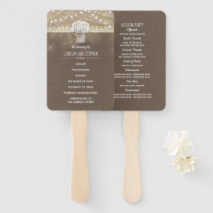 Gipskraut Mason Jar Rustic Wedding Program Fächer