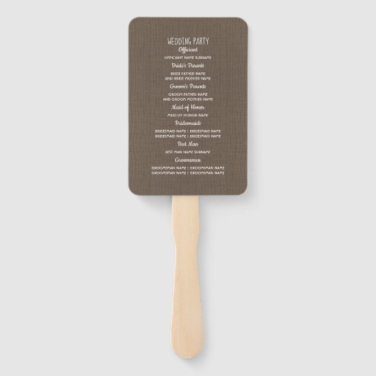 Gipskraut Mason Jar Rustic Wedding Program Fächer (Rückseite)