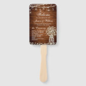 Gipskraut Mason Jar Rustic Wedding Program Fächer (Vorderseite)