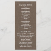 Gipskraut Mason Jar Rustic Wedding Program Programm (Rückseite)