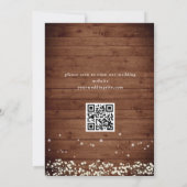 Gipskraut Mason Jar Rustic Wedding QR Code Save The Date (Rückseite)