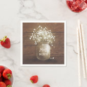 Gipskraut Mason Jar Rustic Wedding Serviette (Beispiel)