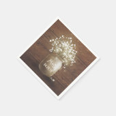 Gipskraut Mason Jar Rustic Wedding Serviette (Ecke)