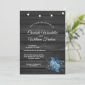 Gipskraut Mason Jar Rustic Wood Wedding Invita Einladung (Stehend Vorderseite)