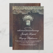 Gipskraut Mason Jar Rustikale Probe Abendessen Einladung (Vorne/Hinten)