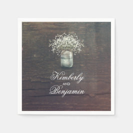 Gipskraut Mason Jar Rustikaler Stall Serviette