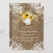 Gipskraut Mason Jar Sonnenblumen Graduierungsparty Einladung (Vorne/Hinten)