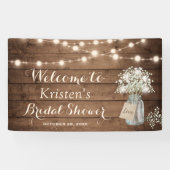 Gipskraut Mason Jar String Light Brautparty Banner (Horizontal)