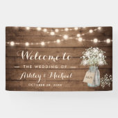Gipskraut Mason Jar String Lights Hochzeit Banner (Horizontal)