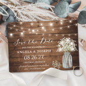 Gipskraut Mason Jar String Lights Hochzeit Save The Date