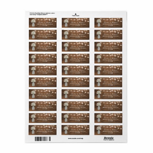 Gipskraut Mason Jar String Lights Rustikales Holz (Vorne)