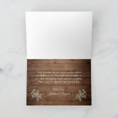 Gipskraut Mason Jar String Lights Rustikales Holz Dankeskarte (Innenseite)