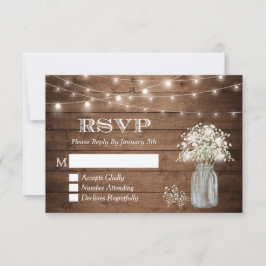 Gipskraut Mason Jar String Lights Wedding RSVP
