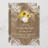 Gipskraut Mason Jar Sunblumen Geburtstagsparty Einladung (Vorne/Hinten)