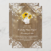 Gipskraut Mason Jar Sunflowers Babydusche Einladung (Vorne/Hinten)