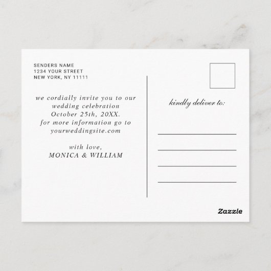 Gipskraut Mason Jar Wedding Save the Date Postkarte (Rückseite)