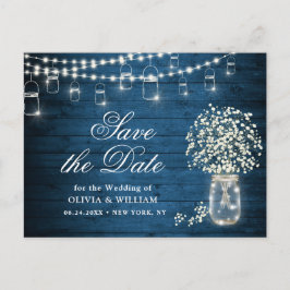 Gipskraut Mason Jar Wedding Save the Date Postkarte