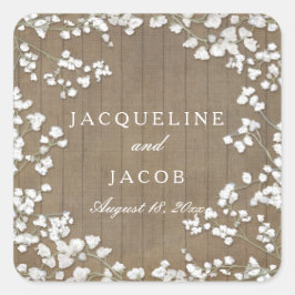 Gipskraut Moderner Rustikaler Western Kranz Quadratischer Aufkleber