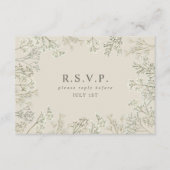 Gipskraut Monogram Wedding RSVP Begleitkarte (Vorderseite)