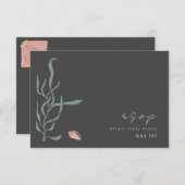 Gipskraut Monogram Wedding RSVP Begleitkarte (Vorne/Hinten)