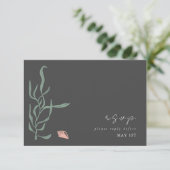 Gipskraut Monogram Wedding RSVP Begleitkarte (Stehend Vorderseite)