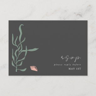 Gipskraut Monogram Wedding RSVP Begleitkarte