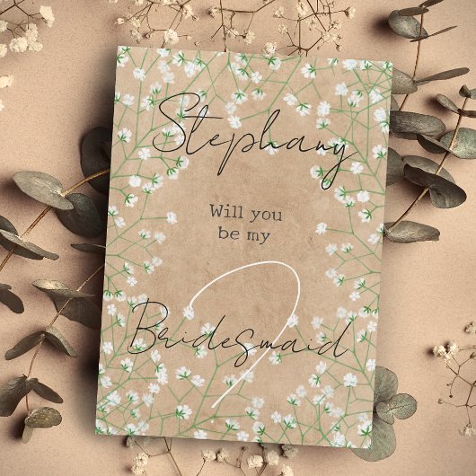 Gipskraut Niedlich Boho wirst du meine Bridesmaid Einladung