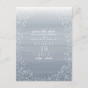 Gipskraut Ombre Watercolor Save the Date Ankündigungspostkarte