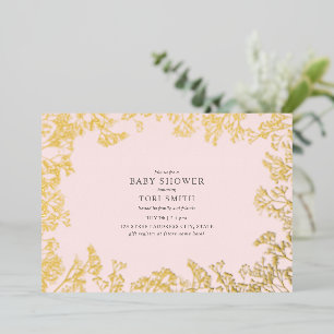 Gipskraut Pink Girl Babydusche Folieneinladung