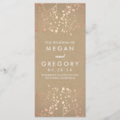 Gipskraut Rose Gold und Kraft Hochzeitsprogramme Programm (Vorderseite)