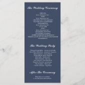 Gipskraut Rose Gold und Navy Hochzeitsprogramme Programm (Rückseite)