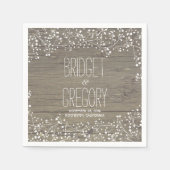 Gipskraut Rustic Barn Wood Wedding Serviette (Vorderseite)