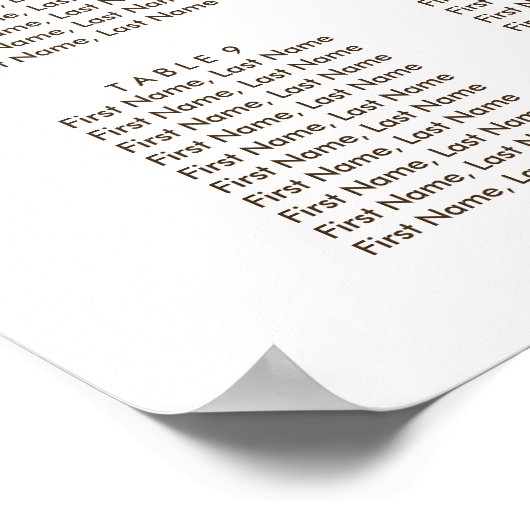 Gipskraut Rustic Burlap Hochzeitstabelle Poster (Ecke)