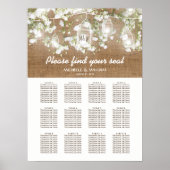 Gipskraut Rustic Burlap Hochzeitstabelle Poster (Vorne)