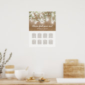 Gipskraut Rustic Burlap Hochzeitstabelle Poster (Küche)