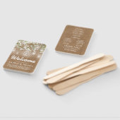 Gipskraut Rustic Burlap Wedding Programm Fächer (Non-assembled)