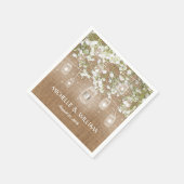 Gipskraut Rustic Burlap Wedding Serviette (Ecke)