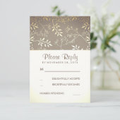 Gipskraut Rustic Gold Foil Wedding RSVP Karten (Stehend Vorderseite)
