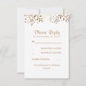 Gipskraut Rustic Gold White Wedding RSVP Karten (Vorderseite)