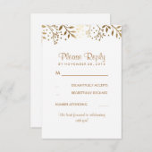 Gipskraut Rustic Gold White Wedding RSVP Karten (Vorne/Hinten)