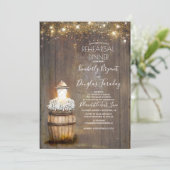 Gipskraut Rustic Lantern Probe Abendessen Einladung (Stehend Vorderseite)