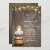 Gipskraut Rustic Lantern Probe Abendessen Einladung (Vorne/Hinten)