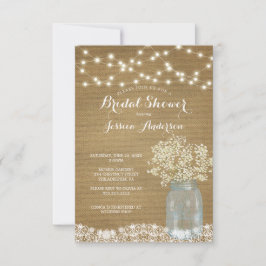 Gipskraut Rustic Mason Jar Brautparty Invit Einladung