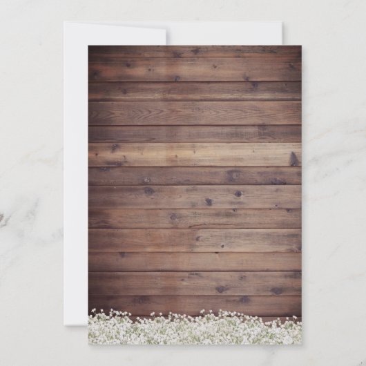 Gipskraut Rustic Wedding Probe Dinner Einladung (Rückseite)