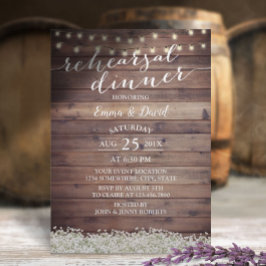 Gipskraut Rustic Wedding Probe Dinner Einladung