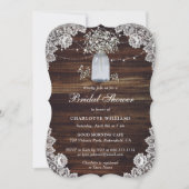 Gipskraut Rustic Wood Mason Jar Brautparty Einladung (Vorderseite)